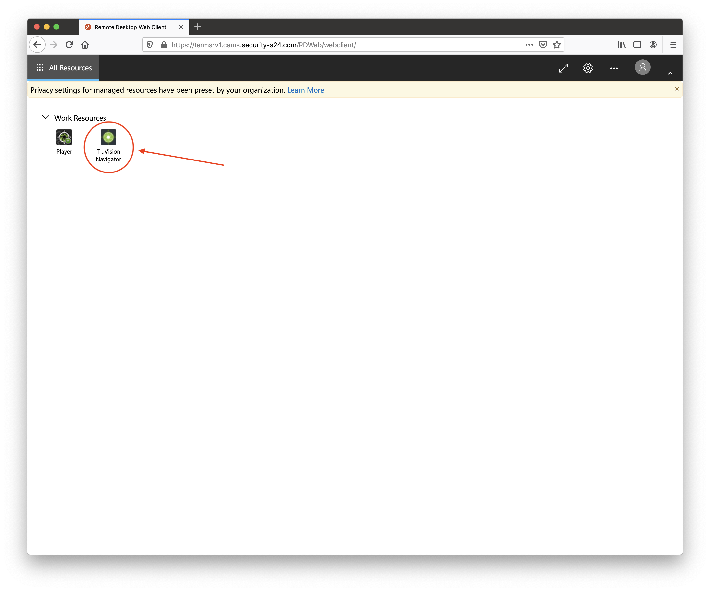 Start TruVision Navigator
