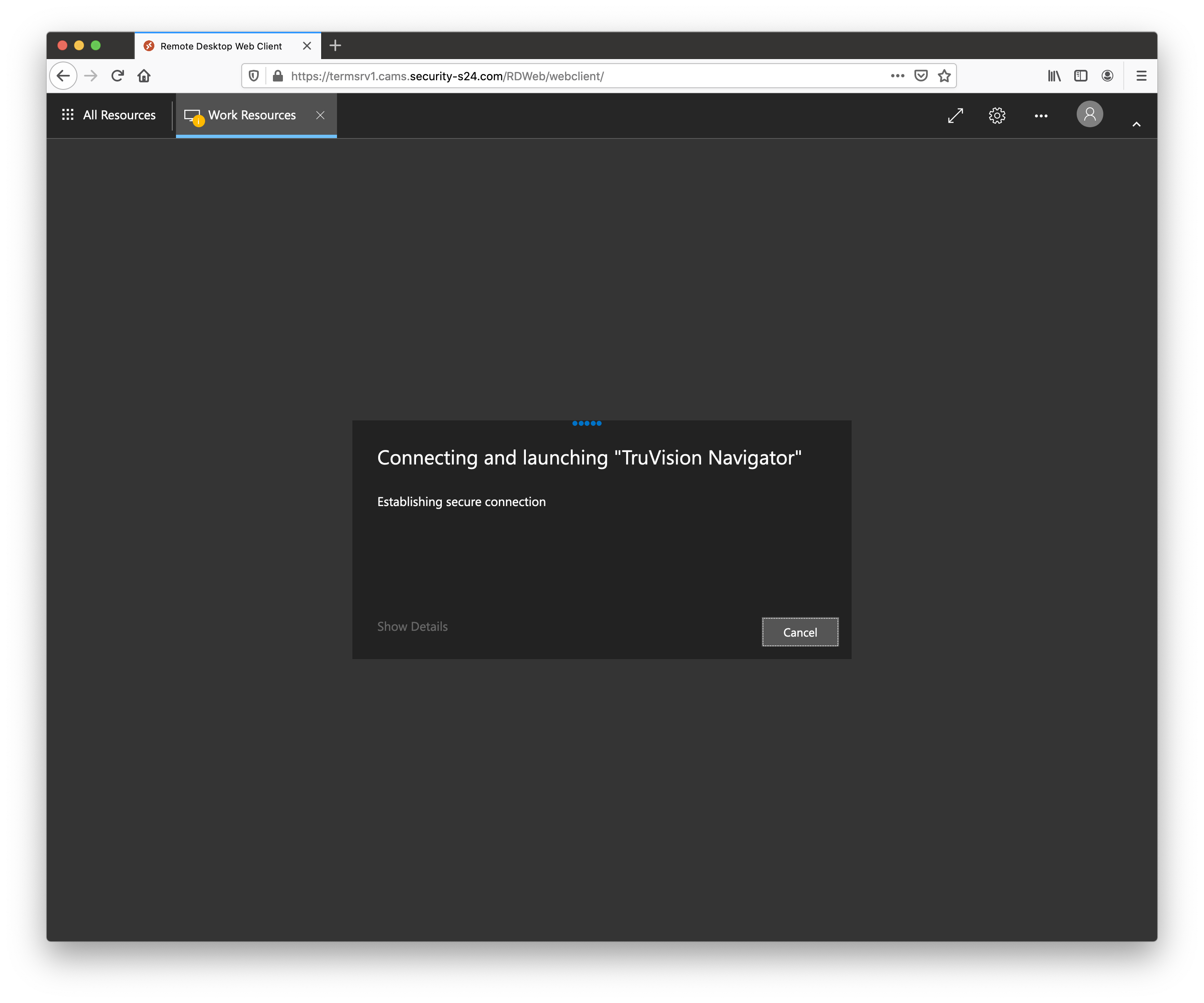 Waiting while connecting